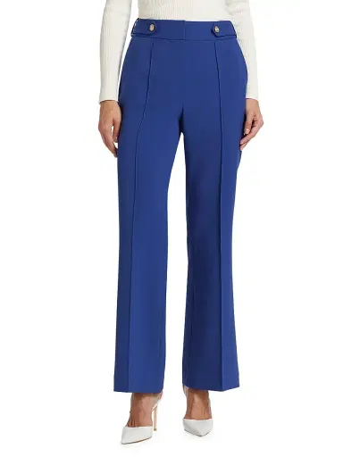 Elie Tahari Women's Pleated Boot-Cut Pants - Sapphire | Thumbnail 3 Elie Tahari Women's Pleated Boot-Cut Pants - Sapphire | Thumbnail 3