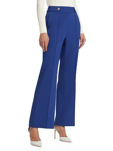 Elie Tahari Women's Pleated Boot-Cut Pants - Sapphire | Thumbnail 4 Elie Tahari Women's Pleated Boot-Cut Pants - Sapphire | Thumbnail 4