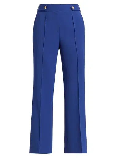 Elie Tahari Women's Pleated Boot-Cut Pants - Sapphire | Thumbnail 1 Elie Tahari Women's Pleated Boot-Cut Pants - Sapphire | Thumbnail 1