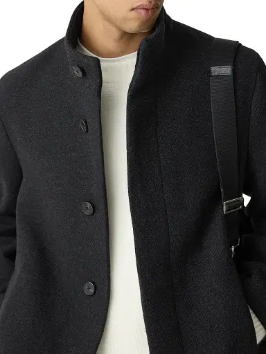 Theory Men's Belvin Melton-Textured Wool-Blend Coat | Thumbnail 5 Theory Men's Belvin Melton-Textured Wool-Blend Coat | Thumbnail 5