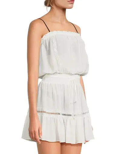 Ramy Brook Women's Natalia Eyelet Strapless Cover-Up Minidress - White | Thumbnail 4 Ramy Brook Women's Natalia Eyelet Strapless Cover-Up Minidress - White | Thumbnail 4