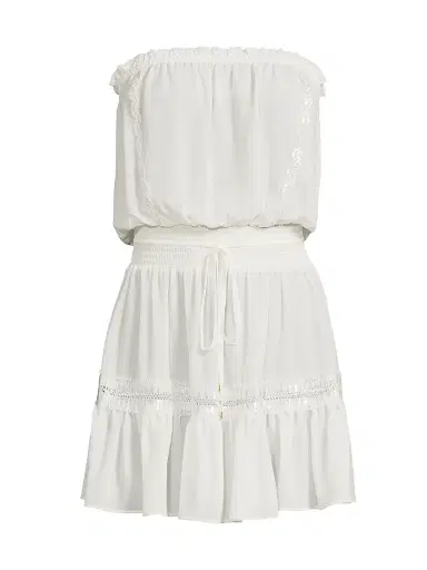 Ramy Brook Women's Natalia Eyelet Strapless Cover-Up Minidress - White | Thumbnail 1 Ramy Brook Women's Natalia Eyelet Strapless Cover-Up Minidress - White | Thumbnail 1