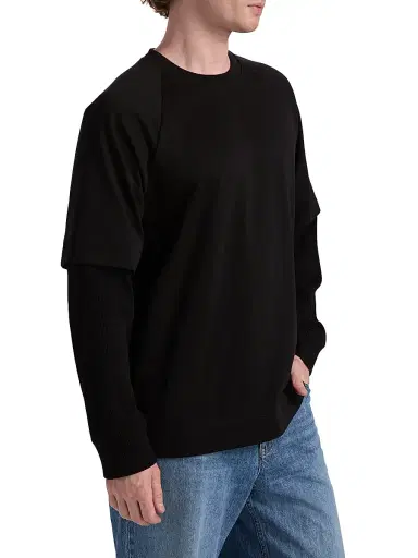 Helmut Lang Men's Double-Layer Waffle T-Shirt | Thumbnail 4 Helmut Lang Men's Double-Layer Waffle T-Shirt | Thumbnail 4