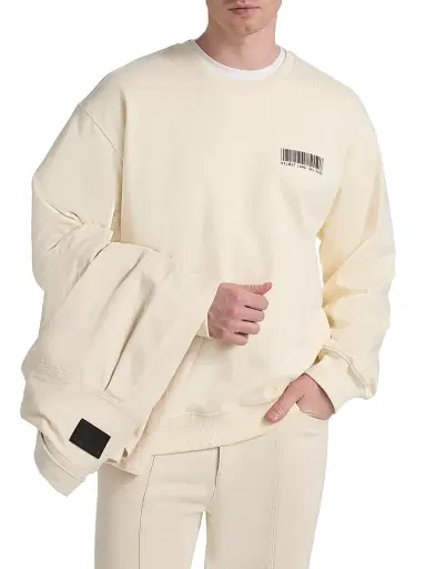 Helmut Lang Men's Ski Schedule Crewneck Sweatshirt - Winter White - Size XL | Thumbnail 3 Helmut Lang Men's Ski Schedule Crewneck Sweatshirt - Winter White - Size XL | Thumbnail 3