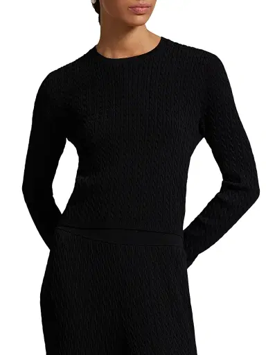 Polo Ralph Lauren Women's Cable-Knit Crewneck Sweater | Thumbnail 3 Polo Ralph Lauren Women's Cable-Knit Crewneck Sweater | Thumbnail 3