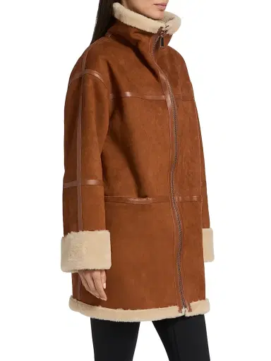 Mercer Collective Women's Oversized Reversible Faux Shearling Coat - Cognac | Thumbnail 4 Mercer Collective Women's Oversized Reversible Faux Shearling Coat - Cognac | Thumbnail 4