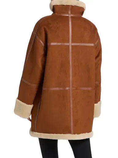 Mercer Collective Women's Oversized Reversible Faux Shearling Coat - Cognac | Thumbnail 5 Mercer Collective Women's Oversized Reversible Faux Shearling Coat - Cognac | Thumbnail 5