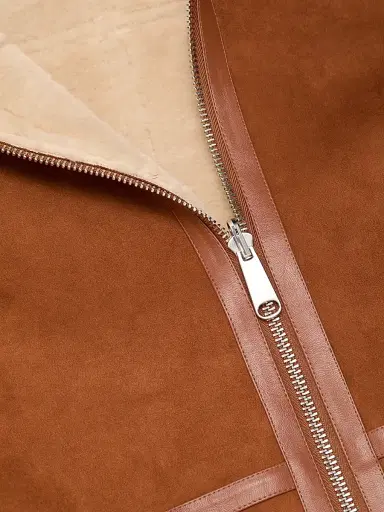 Mercer Collective Women's Oversized Reversible Faux Shearling Coat - Cognac | Thumbnail 8 Mercer Collective Women's Oversized Reversible Faux Shearling Coat - Cognac | Thumbnail 8