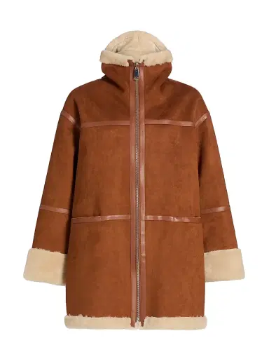 Mercer Collective Women's Oversized Reversible Faux Shearling Coat - Cognac | Thumbnail 1 Mercer Collective Women's Oversized Reversible Faux Shearling Coat - Cognac | Thumbnail 1