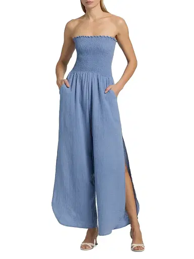 Peixoto Women's Harriet Strapless Jumpsuit - Riverside Blue Iris | Thumbnail 2 Peixoto Women's Harriet Strapless Jumpsuit - Riverside Blue Iris | Thumbnail 2