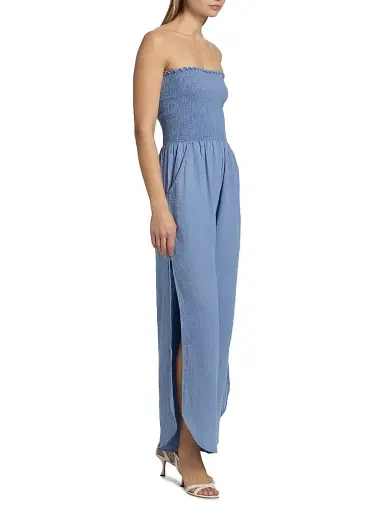 Peixoto Women's Harriet Strapless Jumpsuit - Riverside Blue Iris | Thumbnail 4 Peixoto Women's Harriet Strapless Jumpsuit - Riverside Blue Iris | Thumbnail 4