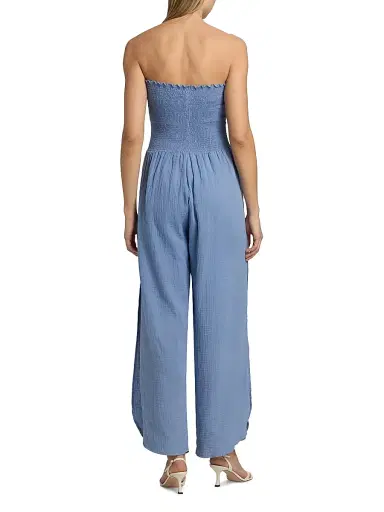 Peixoto Women's Harriet Strapless Jumpsuit - Riverside Blue Iris | Thumbnail 5 Peixoto Women's Harriet Strapless Jumpsuit - Riverside Blue Iris | Thumbnail 5
