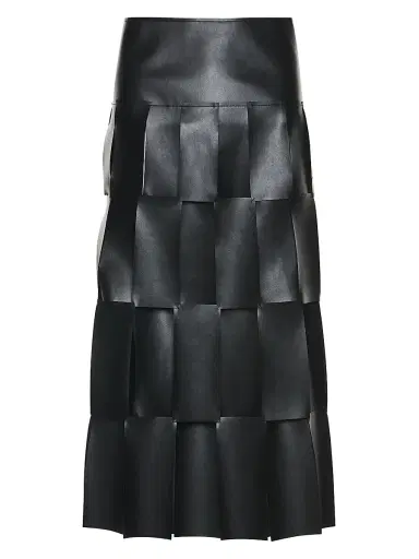 A.W.A.K.E. MODE Women's Multi Rectangle Double-Layered Midi-Skirt - Black | Thumbnail 2 A.W.A.K.E. MODE Women's Multi Rectangle Double-Layered Midi-Skirt - Black | Thumbnail 2