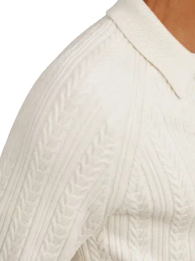 Reiss Men's Evesham Cable-Knit Sweater - Winter White - Size XXL | Thumbnail 4 Reiss Men's Evesham Cable-Knit Sweater - Winter White - Size XXL | Thumbnail 4