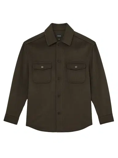 Reiss Men's Liam Wool-Blend Overshirt - Khaki Green | Thumbnail 1 Reiss Men's Liam Wool-Blend Overshirt - Khaki Green | Thumbnail 1