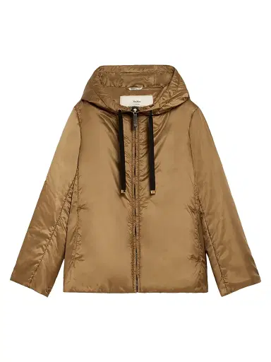 Max Mara Women's Padded Hooded Jacket in Water Repellent Canvas - Caramel - Size 12 | Thumbnail 1 Max Mara Women's Padded Hooded Jacket in Water Repellent Canvas - Caramel - Size 12 | Thumbnail 1