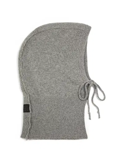 MM6 Maison Margiela Men's Wool-Nylon Balaclava Beanie - Grey Melange | Thumbnail 2 MM6 Maison Margiela Men's Wool-Nylon Balaclava Beanie - Grey Melange | Thumbnail 2