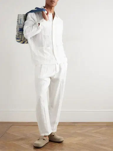 Vilebrequin Corentin Logo-Embroidered Linen Overshirt - Men | Thumbnail 2 Vilebrequin Corentin Logo-Embroidered Linen Overshirt - Men | Thumbnail 2