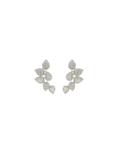 Wish Fine Jewelry 2.43ct Diamond 18K Gold Leaf Climber Earrings | Thumbnail 1 Wish Fine Jewelry 2.43ct Diamond 18K Gold Leaf Climber Earrings | Thumbnail 1