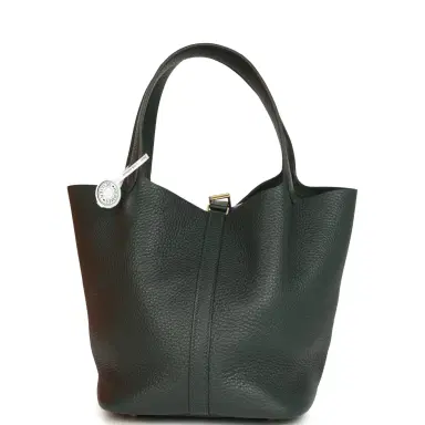 HERMÈS Hermes Picotin Lock 22 Vert Mangrove Clemence Gold Hardware | Thumbnail 4 HERMÈS Hermes Picotin Lock 22 Vert Mangrove Clemence Gold Hardware | Thumbnail 4