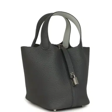 HERMÈS Hermes Picotin Lock Eclat 18 Ardoise Clemence and Gris Platine Swift Palladium Hardware | Thumbnail 2 HERMÈS Hermes Picotin Lock Eclat 18 Ardoise Clemence and Gris Platine Swift Palladium Hardware | Thumbnail 2