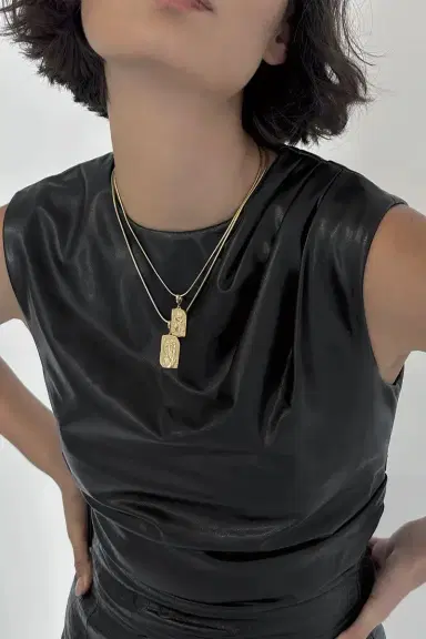Azlee Cascade Chain Necklace | Thumbnail 2 Azlee Cascade Chain Necklace | Thumbnail 2