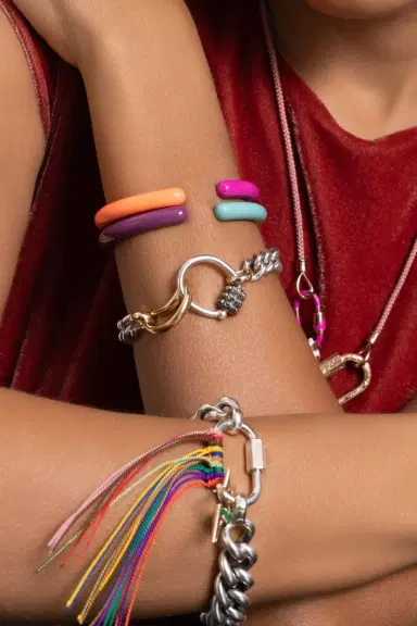 Marla Aaron Fuchsia Tacky Hinged Cuffling Bracelet | Thumbnail 4 Marla Aaron Fuchsia Tacky Hinged Cuffling Bracelet | Thumbnail 4