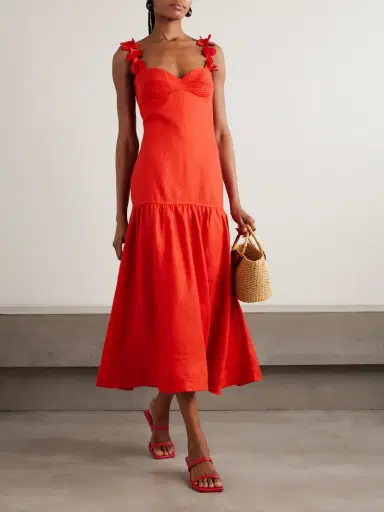 ANDRES OTALORA Ser Arte Appliquéd Linen Maxi Dress | Thumbnail 2 ANDRES OTALORA Ser Arte Appliquéd Linen Maxi Dress | Thumbnail 2