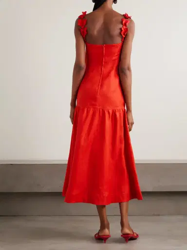 ANDRES OTALORA Ser Arte Appliquéd Linen Maxi Dress | Thumbnail 3 ANDRES OTALORA Ser Arte Appliquéd Linen Maxi Dress | Thumbnail 3