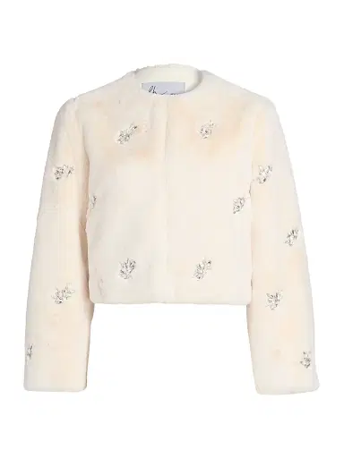 dh New York Women's Monique Crystal-Embellished Faux-Fur Jacket - Winter White | Thumbnail 1 dh New York Women's Monique Crystal-Embellished Faux-Fur Jacket - Winter White | Thumbnail 1