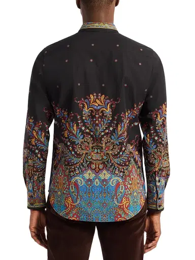 Robert Graham Men's Taj Mahal Paisley Embroidered Cotton Shirt - Size XXL | Thumbnail 4 Robert Graham Men's Taj Mahal Paisley Embroidered Cotton Shirt - Size XXL | Thumbnail 4