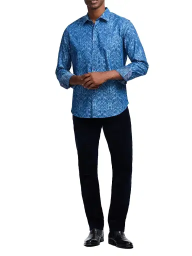 Robert Graham Men's Highland Printed Woven Shirt - Dark Blue - Size XXL | Thumbnail 2 Robert Graham Men's Highland Printed Woven Shirt - Dark Blue - Size XXL | Thumbnail 2