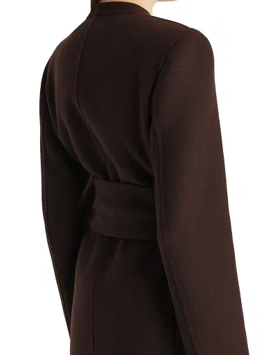 Khaite Women's Jelson Wool Tie-Waist Coat - Dark Brown | Thumbnail 6 Khaite Women's Jelson Wool Tie-Waist Coat - Dark Brown | Thumbnail 6