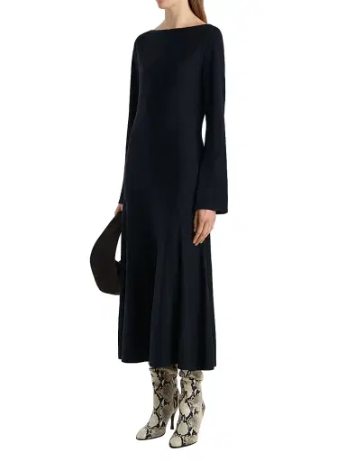 Khaite Women's Ruth Virgin Wool Maxi Dress - Midnight Navy | Thumbnail 2 Khaite Women's Ruth Virgin Wool Maxi Dress - Midnight Navy | Thumbnail 2