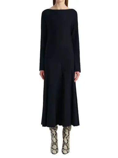 Khaite Women's Ruth Virgin Wool Maxi Dress - Midnight Navy | Thumbnail 3 Khaite Women's Ruth Virgin Wool Maxi Dress - Midnight Navy | Thumbnail 3