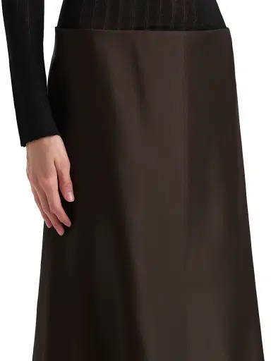 Khaite Women's Nania Satin Midi-Skirt - Bark | Thumbnail 5 Khaite Women's Nania Satin Midi-Skirt - Bark | Thumbnail 5