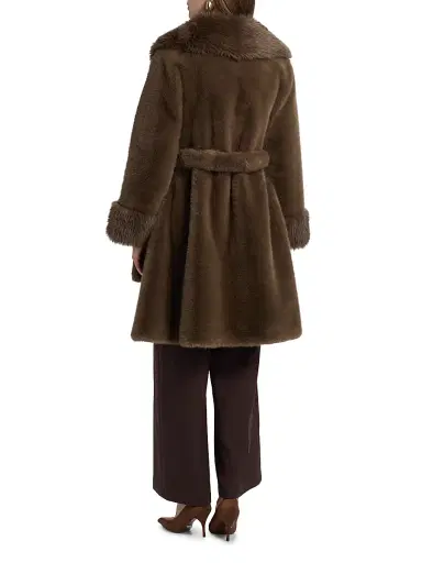 Elie Tahari Women's Jones Faux-Fur Shawl-Collar Coat | Thumbnail 5 Elie Tahari Women's Jones Faux-Fur Shawl-Collar Coat | Thumbnail 5