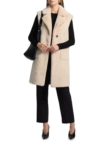 Elie Tahari Women's Fallon Faux-Fur Longline Vest | Thumbnail 2 Elie Tahari Women's Fallon Faux-Fur Longline Vest | Thumbnail 2
