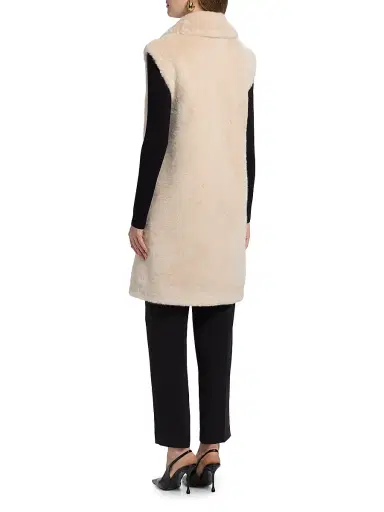 Elie Tahari Women's Fallon Faux-Fur Longline Vest | Thumbnail 5 Elie Tahari Women's Fallon Faux-Fur Longline Vest | Thumbnail 5
