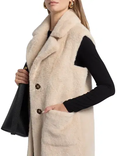 Elie Tahari Women's Fallon Faux-Fur Longline Vest | Thumbnail 6 Elie Tahari Women's Fallon Faux-Fur Longline Vest | Thumbnail 6