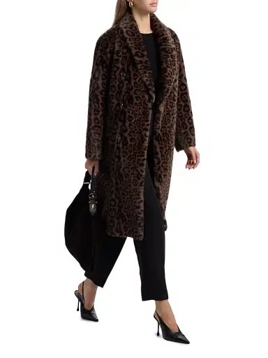 Elie Tahari Women's Bianca Leopard-Print Faux-Fur Coat | Thumbnail 2 Elie Tahari Women's Bianca Leopard-Print Faux-Fur Coat | Thumbnail 2