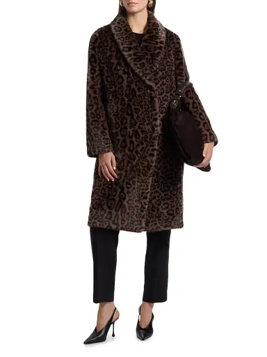 Elie Tahari Women's Bianca Leopard-Print Faux-Fur Coat | Thumbnail 3 Elie Tahari Women's Bianca Leopard-Print Faux-Fur Coat | Thumbnail 3