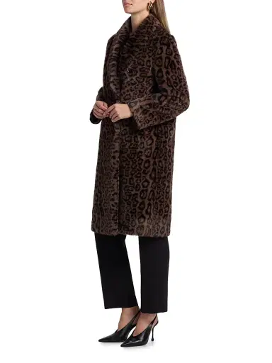 Elie Tahari Women's Bianca Leopard-Print Faux-Fur Coat | Thumbnail 4 Elie Tahari Women's Bianca Leopard-Print Faux-Fur Coat | Thumbnail 4