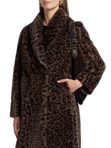 Elie Tahari Women's Bianca Leopard-Print Faux-Fur Coat | Thumbnail 6 Elie Tahari Women's Bianca Leopard-Print Faux-Fur Coat | Thumbnail 6