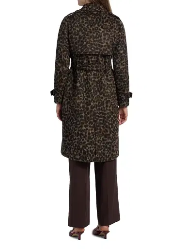 Elie Tahari Women's Courtney Leopard-Print Belted Coat | Thumbnail 5 Elie Tahari Women's Courtney Leopard-Print Belted Coat | Thumbnail 5