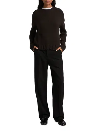 TWP Women's Easy Cashmere Crewneck Sweater - Peat | Thumbnail 2 TWP Women's Easy Cashmere Crewneck Sweater - Peat | Thumbnail 2