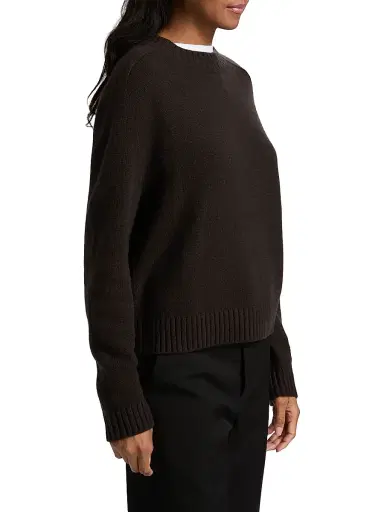 TWP Women's Easy Cashmere Crewneck Sweater - Peat | Thumbnail 4 TWP Women's Easy Cashmere Crewneck Sweater - Peat | Thumbnail 4