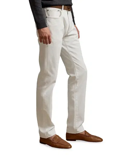 Ralph Lauren Purple Label Men's Slim-Fit Stretch Twill Pants - Steel Grey | Thumbnail 4 Ralph Lauren Purple Label Men's Slim-Fit Stretch Twill Pants - Steel Grey | Thumbnail 4