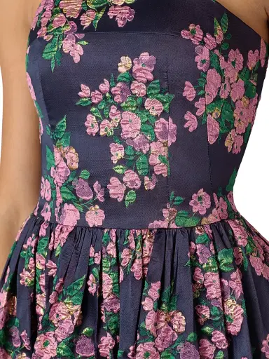 Shoshanna Women's Dana Floral Bandeau Fit & Flare Midi-Dress - Pink Multi | Thumbnail 4 Shoshanna Women's Dana Floral Bandeau Fit & Flare Midi-Dress - Pink Multi | Thumbnail 4