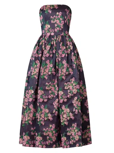Shoshanna Women's Dana Floral Bandeau Fit & Flare Midi-Dress - Pink Multi | Thumbnail 1 Shoshanna Women's Dana Floral Bandeau Fit & Flare Midi-Dress - Pink Multi | Thumbnail 1